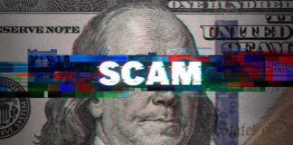 Scam on a dollar bill