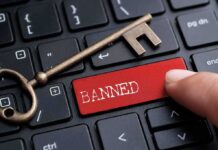 Banned typed on a keyboard