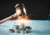 gavel coins table