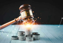 gavel coins table