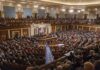 Large assembly in a government legislative chamber