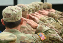 Army Drops Weed Waivers—Shocker! Soldiers in uniform saluting, American flag patch visible.
