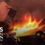 Police Officers HURLED by Explosion - Then Charged Back In