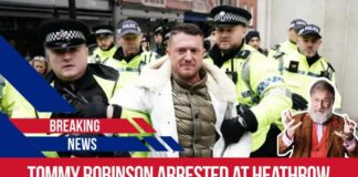 Tommy Robinson arrested at heathrow