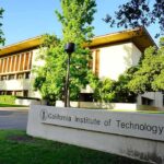 Exterior view of the California Institute of Technology building surrounded by trees