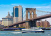 Brooklyn Bridge BURNS After This Happened! Boat passing under Brooklyn Bridge in New York.