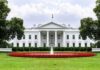 Dem Lawmaker Threatens to Blow Up White House The White House with fountain and red flower bed