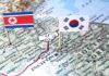 S.Korea Makes Huge Proposal to End War With North Map of Korean Peninsula with North and South Korean flags and handshake icon