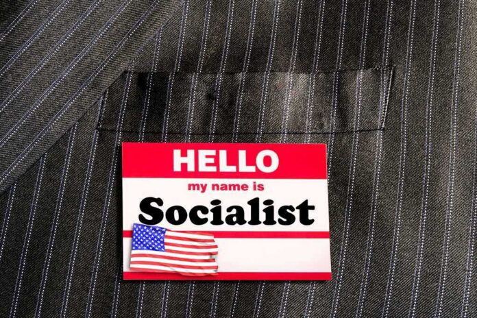 shutterstock_1306450240 Name tag on a pinstripe suit jacket pocket