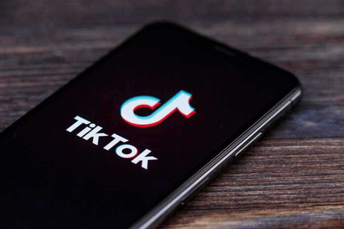 smartphone displaying the TikTok app logo on screen