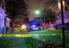 Murderous Couple Found DEAD After Gunning Down Entire Family Police car blocks residential street at night behind caution tape