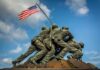 Iwo Jima Memorial SAVAGED With Sledgehammer By Illegal Alien Marine Corps War Memorial with soldiers raising a U.S. flag